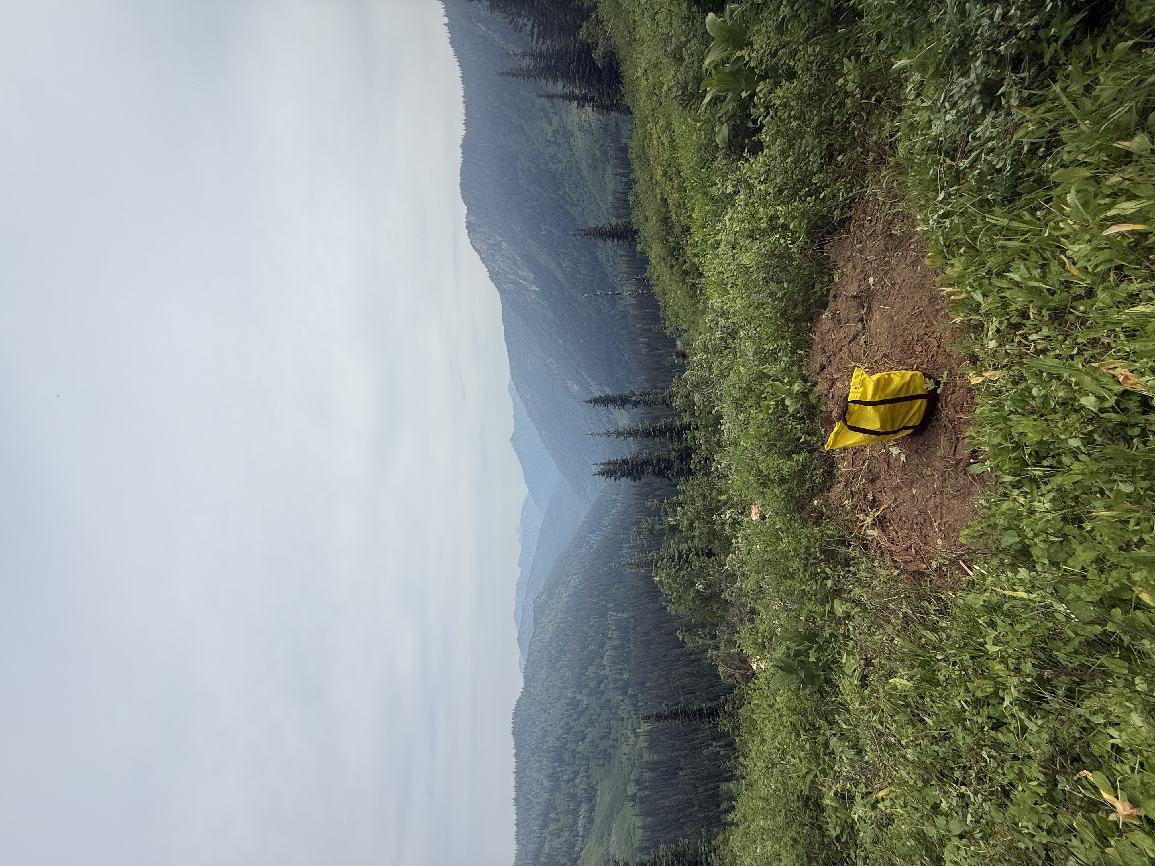 A remote helispot overlooks the Idaho backcountry, with rappel gear staged for wildfire operations far from road access.